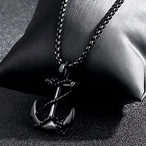 Pride Anchor nautical black color pendant and necklace Sam Smith sailors